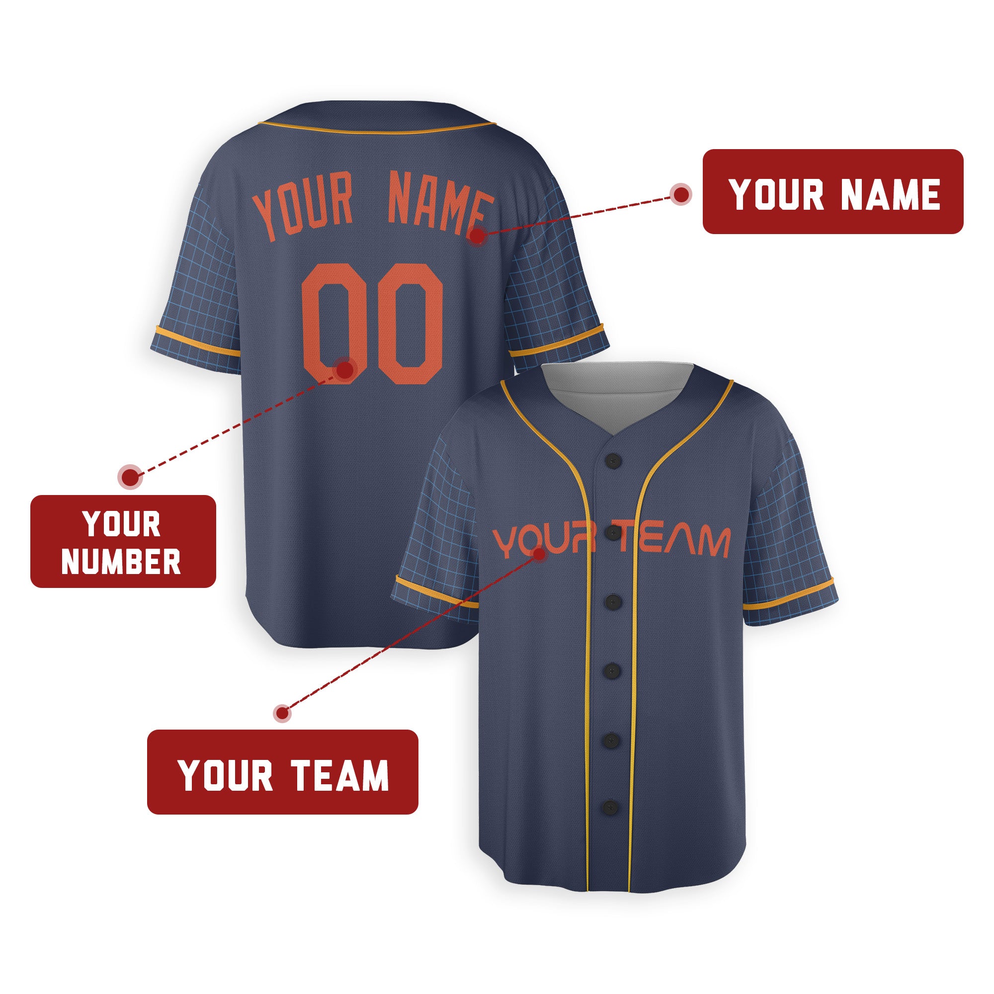 Personalized Houston Fan Navy Baseball Jersey – City Style Custom Name & Number