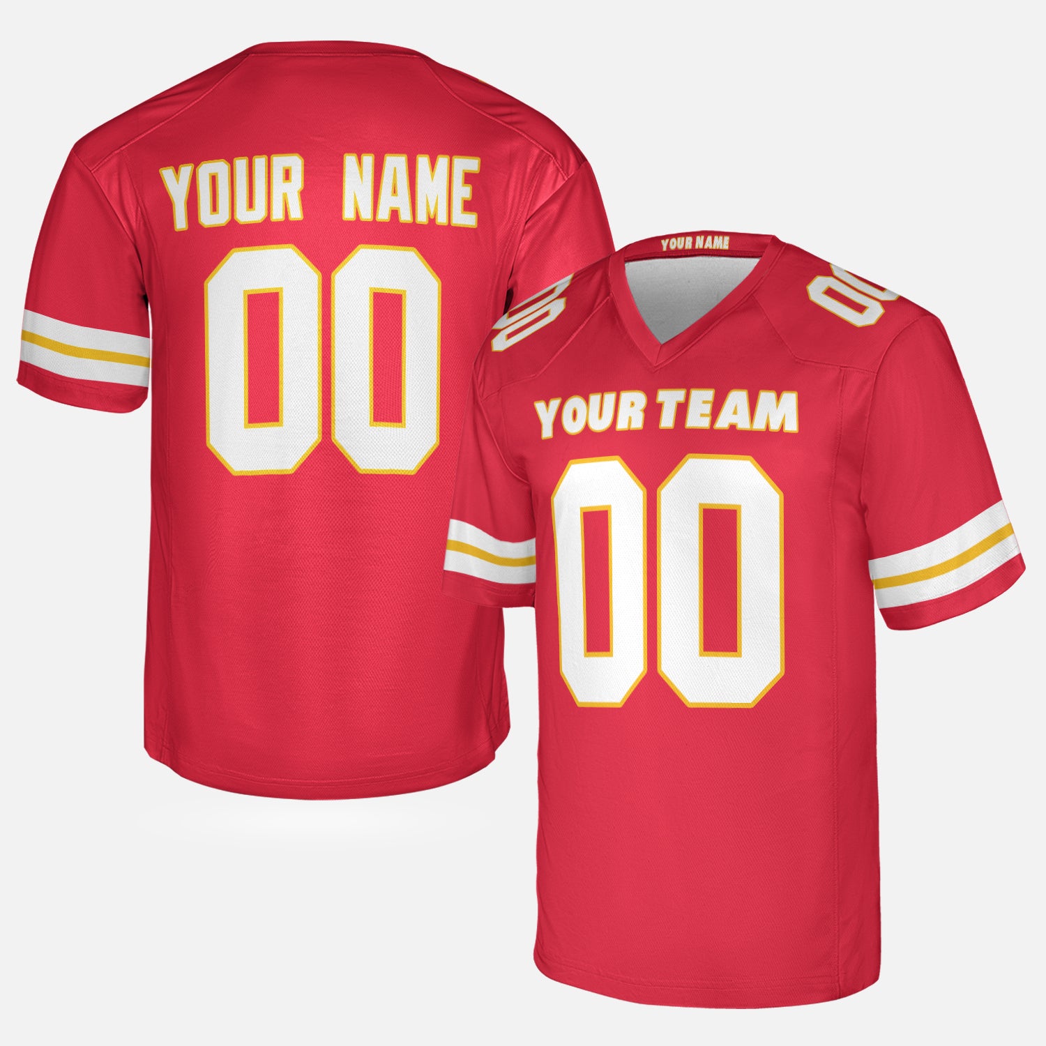 Personalized Kansas City Fan Red Football Jersey – Custom Name & Number