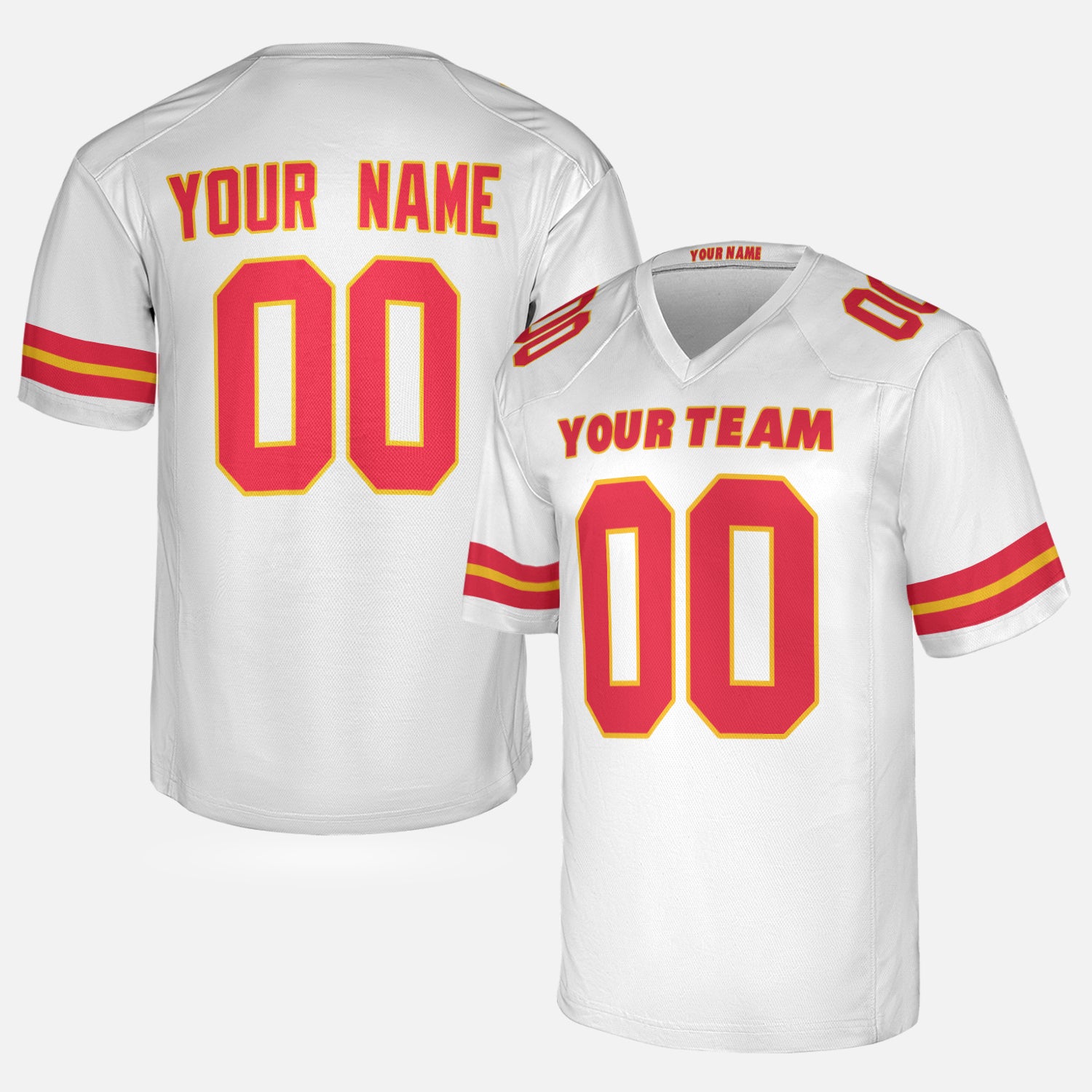 Personalized Kansas City Fan White Football Jersey – Custom Name & Number
