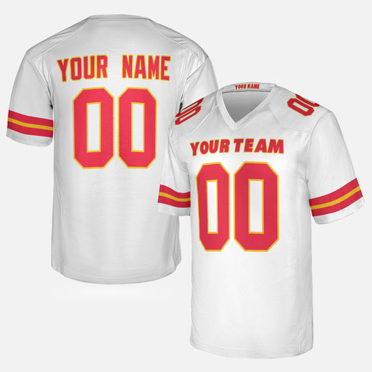 Personalized Kansas City Fan White Football Jersey – Custom Name & Number
