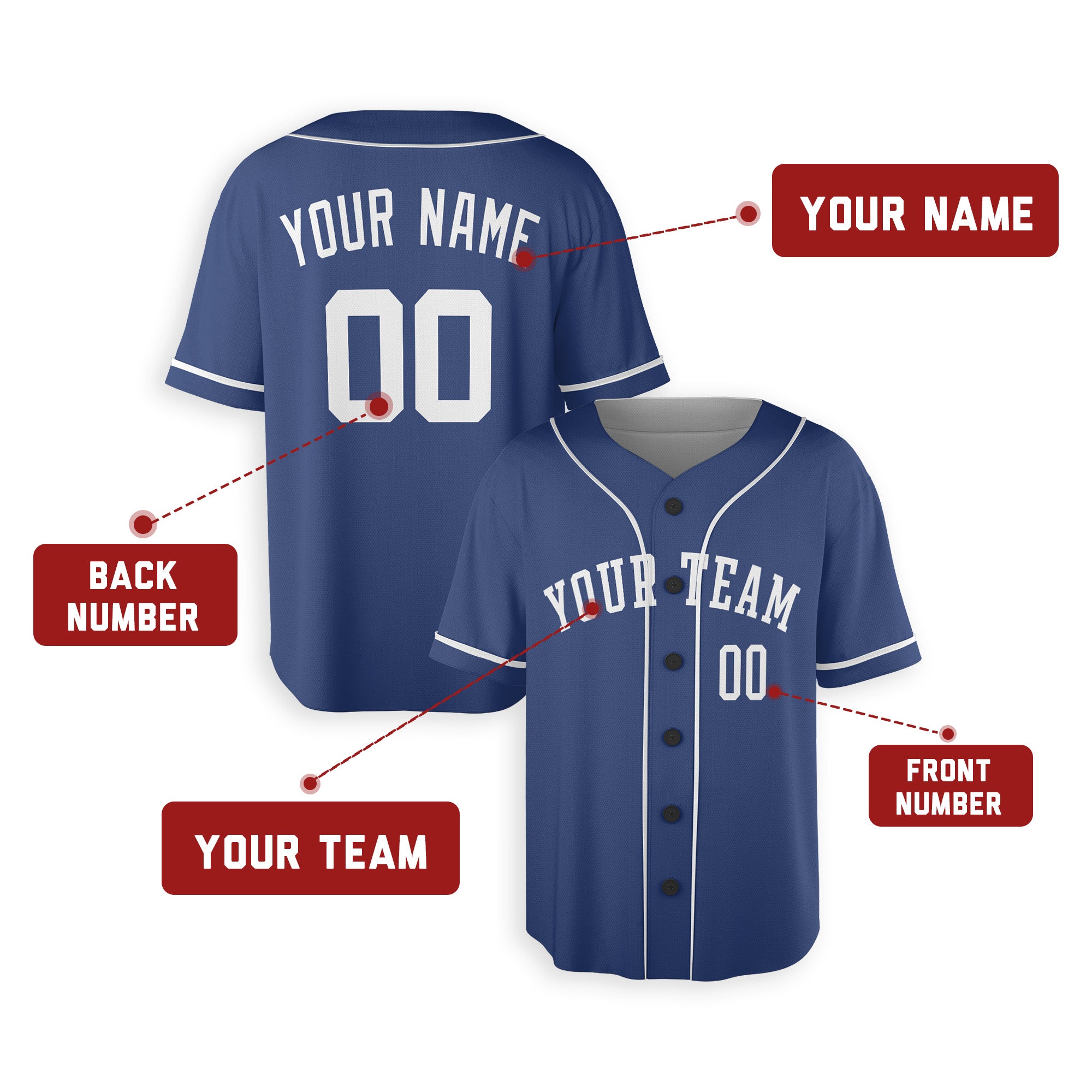 Personalized Kansas City Fan Royal Baseball Jersey – Alternate Style Custom Name & Number