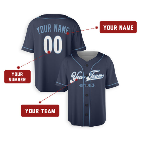 Personalized Kansas City Fan Navy Baseball Jersey – City Style Custom Name & Number