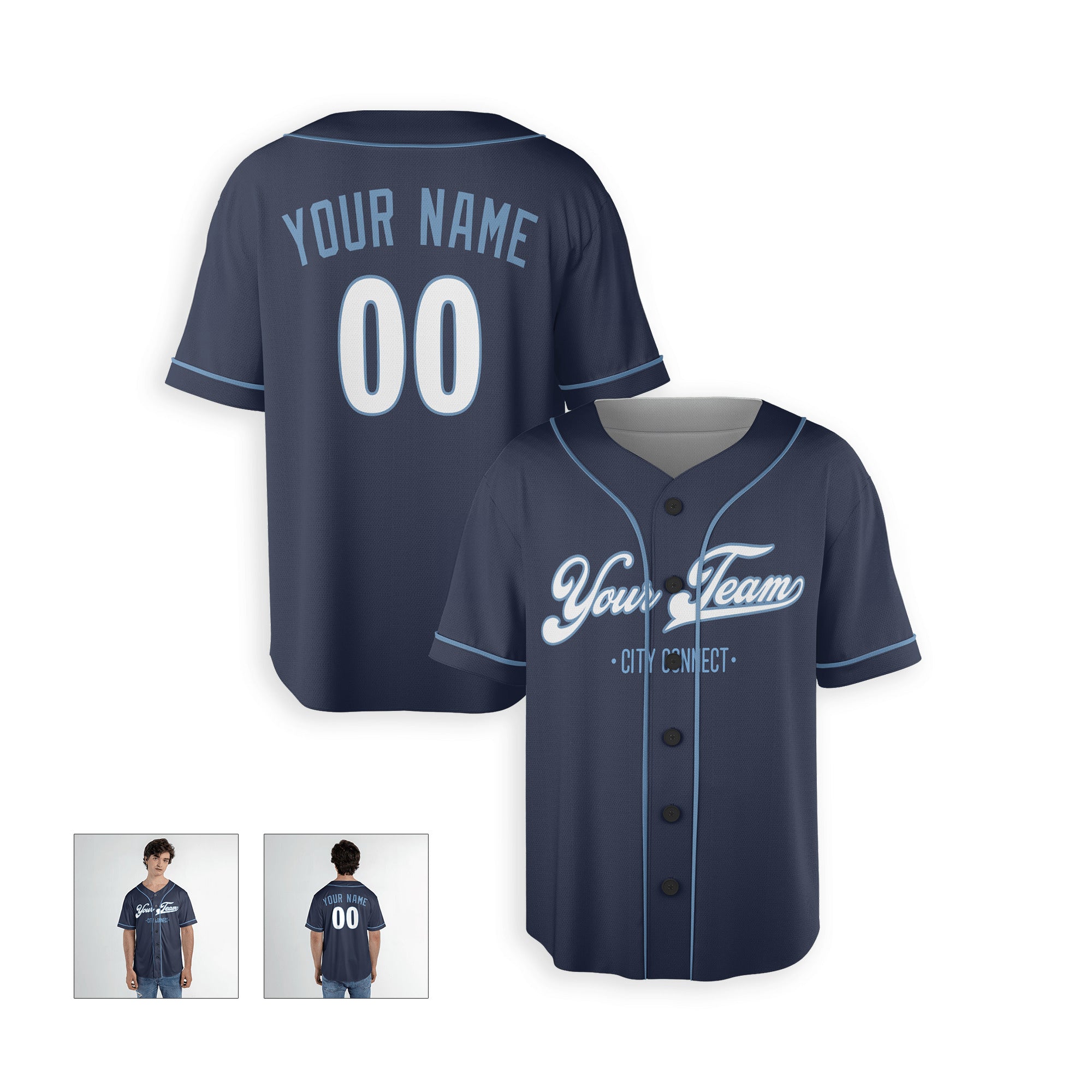 Personalized Kansas City Fan Navy Baseball Jersey – City Style Custom Name & Number
