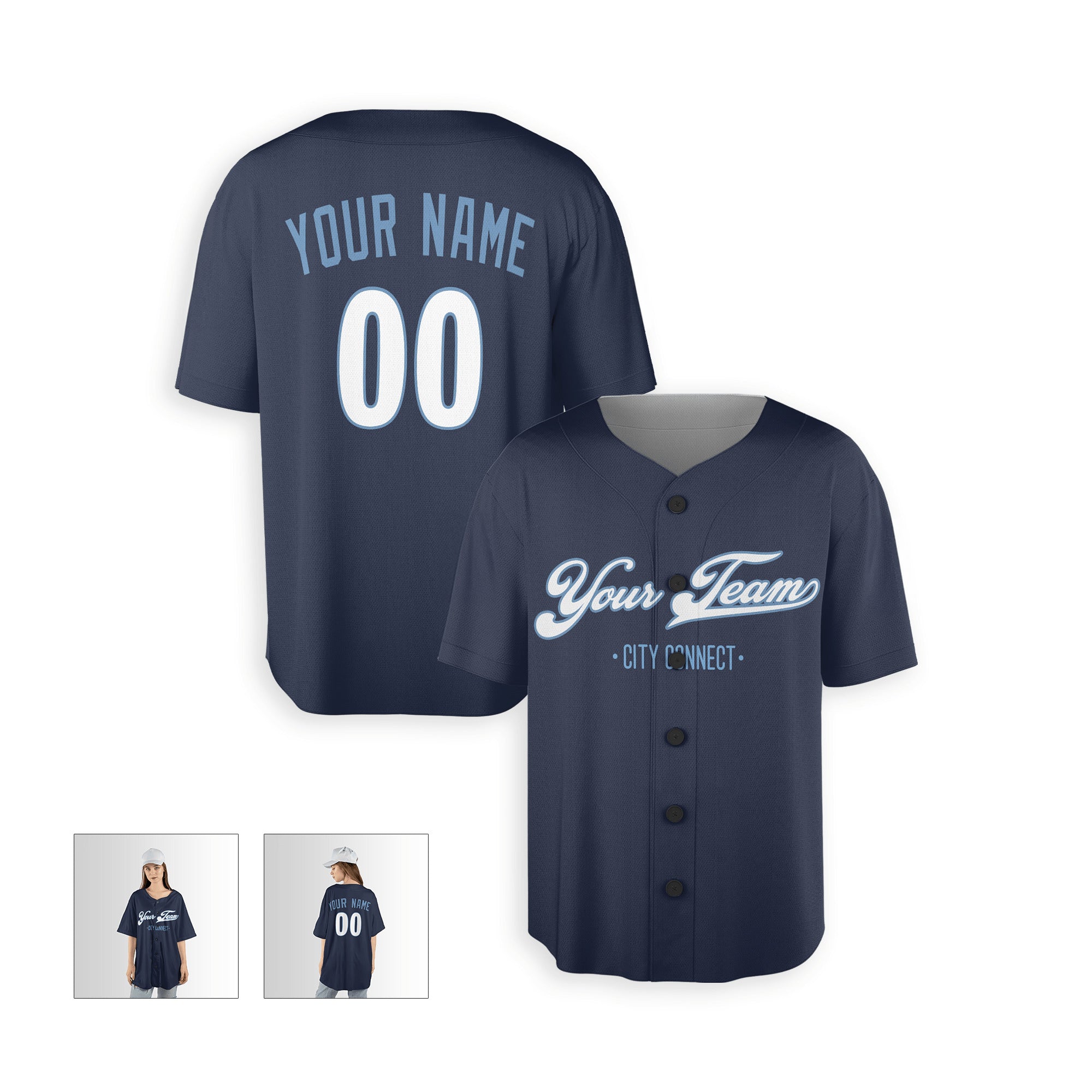Personalized Kansas City Fan Navy Baseball Jersey – City Style Custom Name & Number