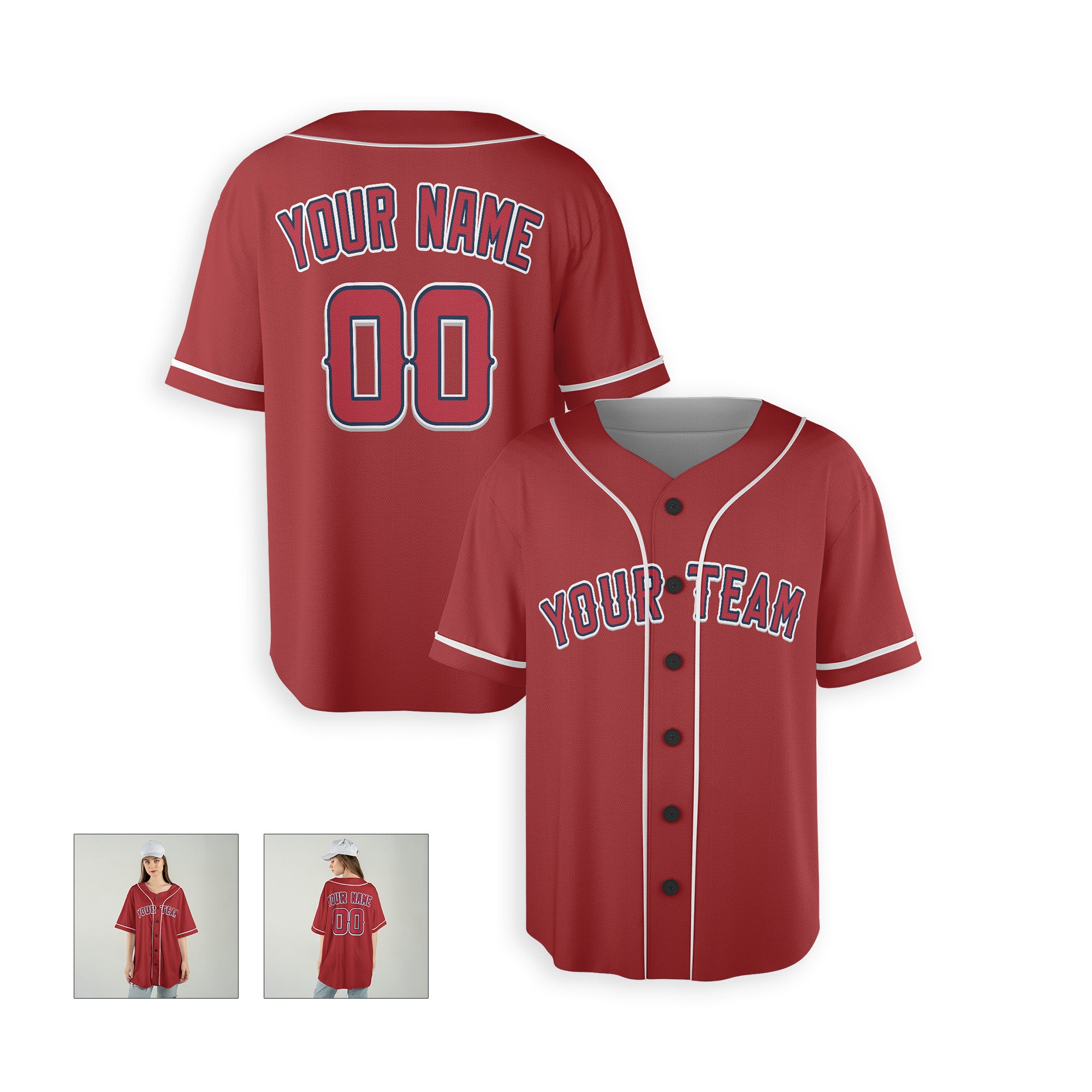 Personalized Los Angeles Fan Red Baseball Jersey – Alternate Style Custom Name & Number