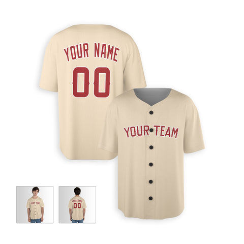 Personalized Los Angeles Fan Cream Baseball Jersey – City Style Custom Name & Number