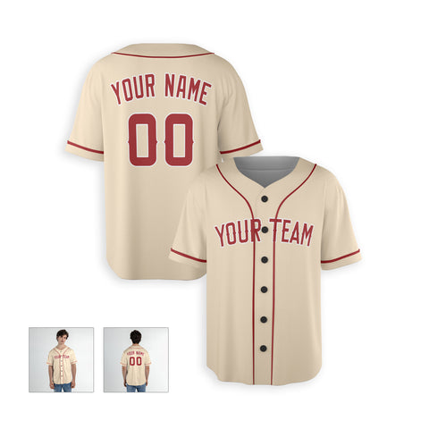 Personalized Los Angeles Fan Cream Baseball Jersey – City Style Custom Name & Number