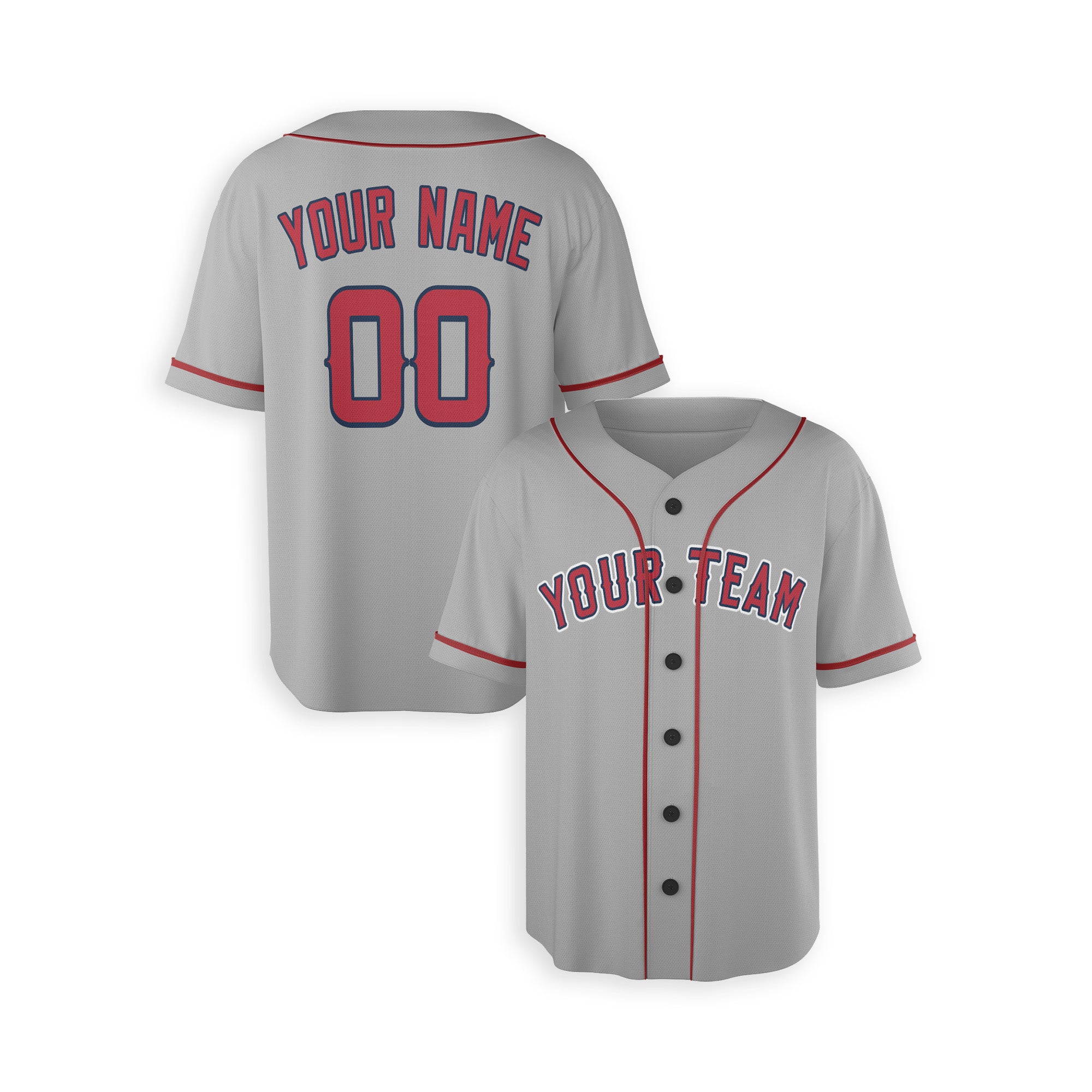 Personalized Los Angeles Fan Gray Baseball Jersey – Road Style Custom Name & Number