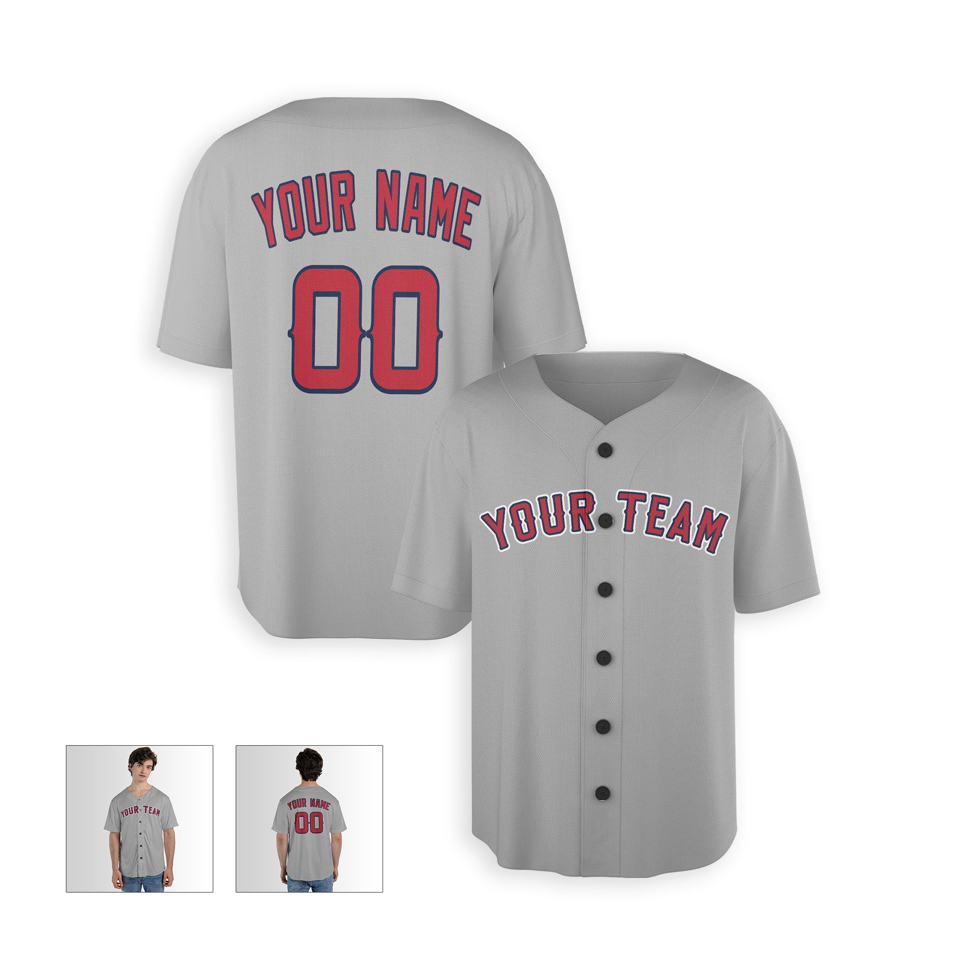 Personalized Los Angeles Fan Gray Baseball Jersey – Road Style Custom Name & Number