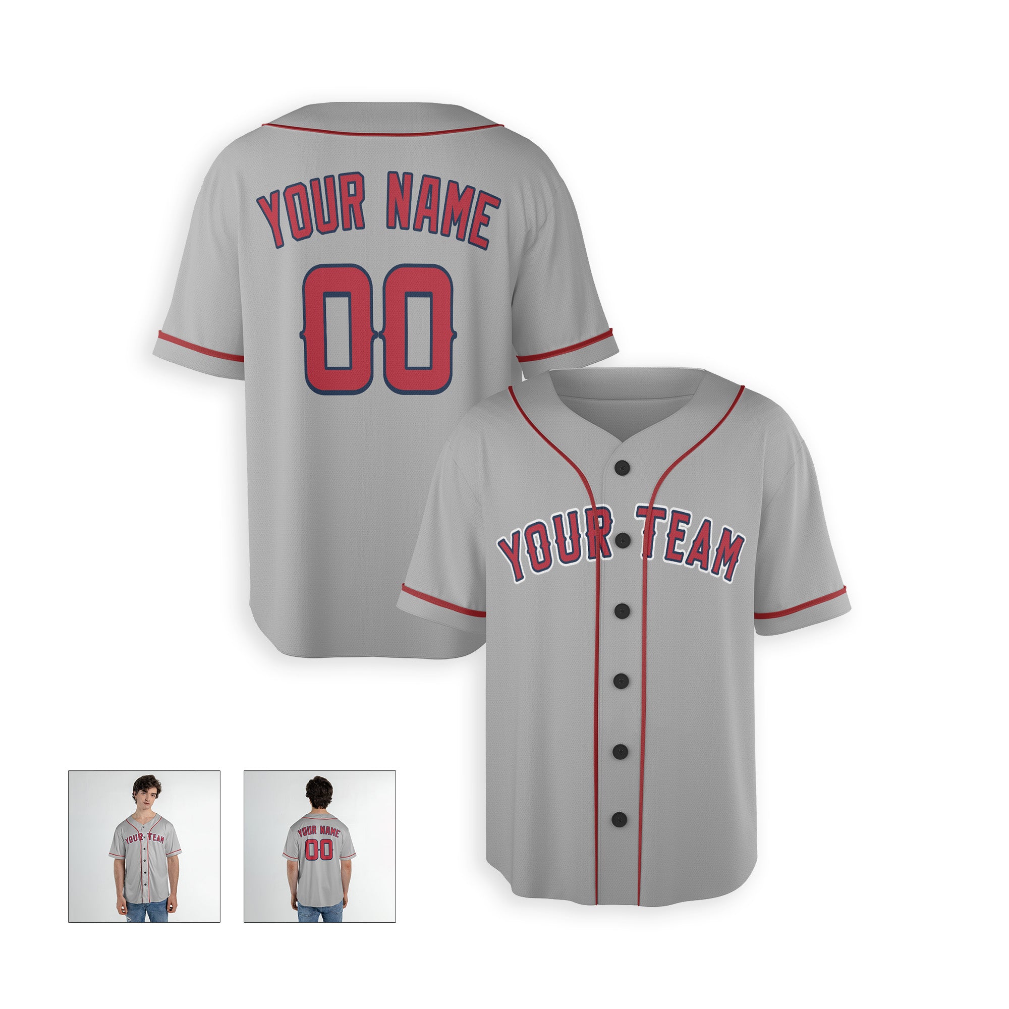 Personalized Los Angeles Fan Gray Baseball Jersey – Road Style Custom Name & Number