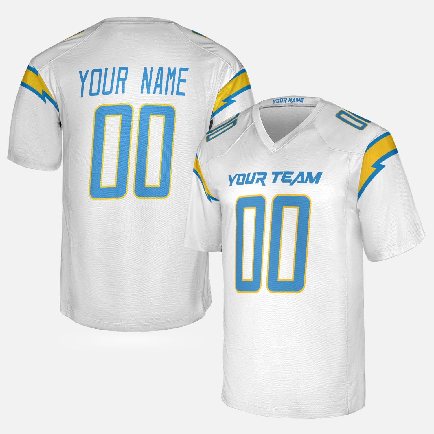 Personalized Los Angeles Fan White Football Jersey – Custom Name & Number