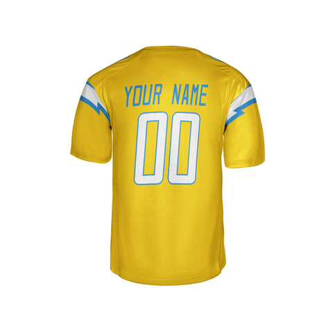 Personalized Los Angeles Chargers Yellow Alternate Charger Power Football Jersey – Custom Name & Number