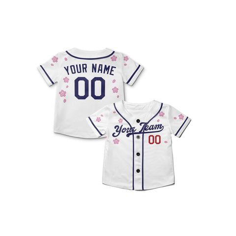 Personalized Los Angeles Fan White Baseball Jersey – Flowers Style Custom Name & Number