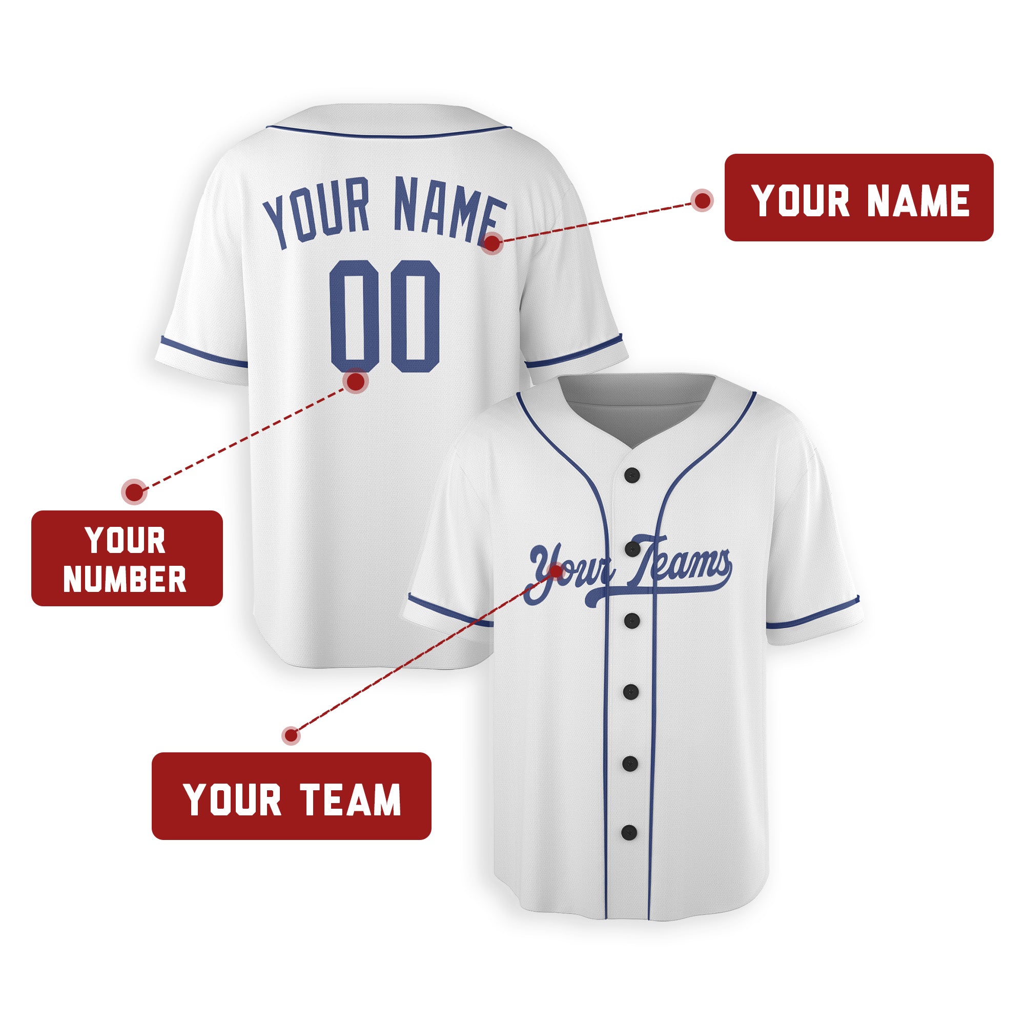 Personalized Los Angeles Fan White Baseball Jersey – Home Style Custom Name & Number