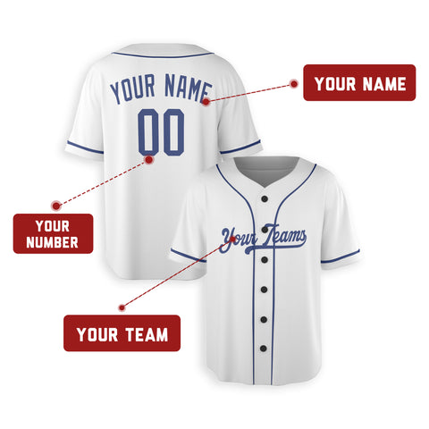 Personalized Los Angeles Fan White Baseball Jersey – Home Style Custom Name & Number