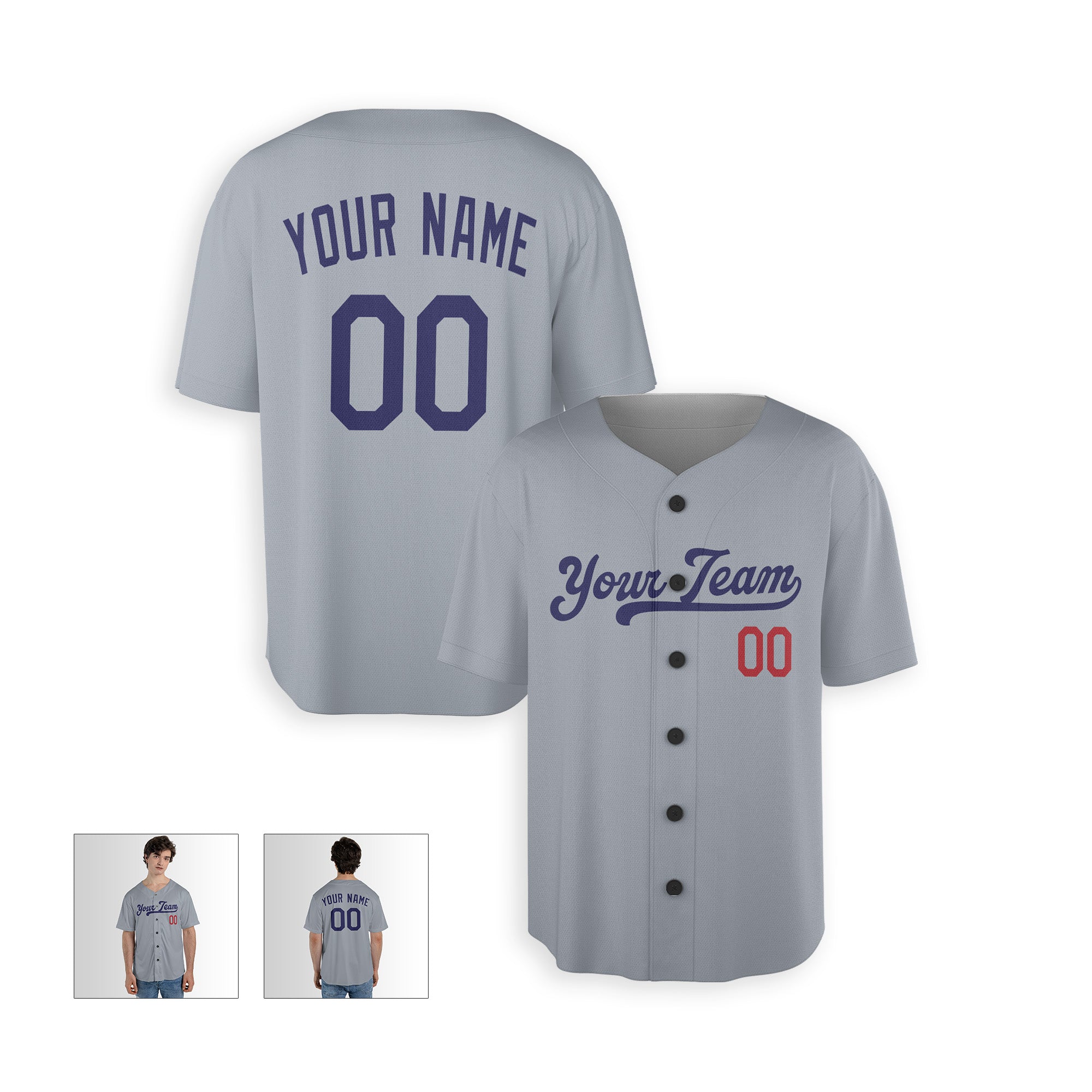 Personalized Los Angeles Fan Gray Baseball Jersey – Road Style Custom Name & Number