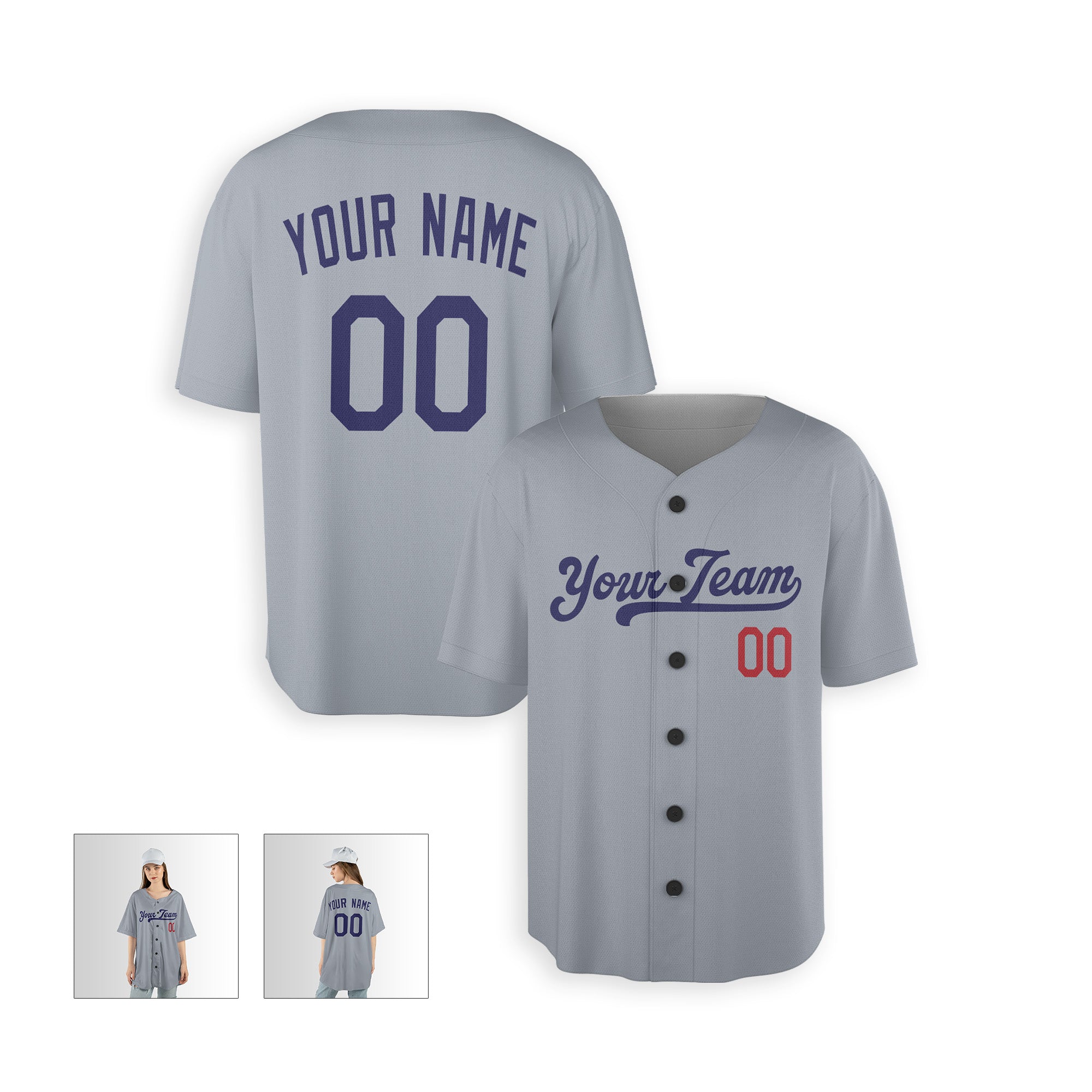 Personalized Los Angeles Fan Gray Baseball Jersey – Road Style Custom Name & Number