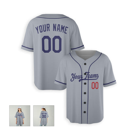 Personalized Los Angeles Fan Gray Baseball Jersey – Road Style Custom Name & Number