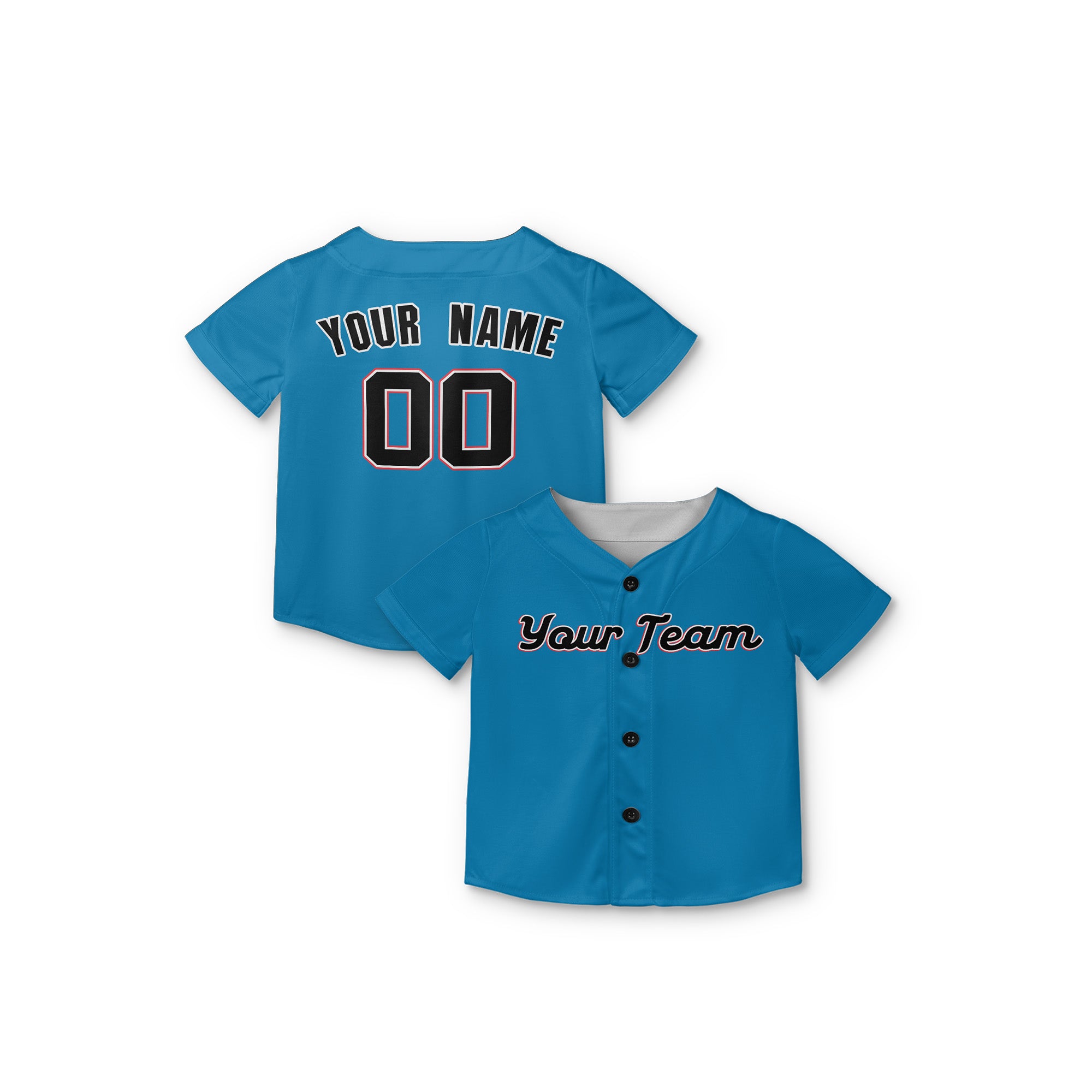 Personalized Miami FL Fan Sky Blue Baseball Jersey – Alternate Style Custom Name & Number