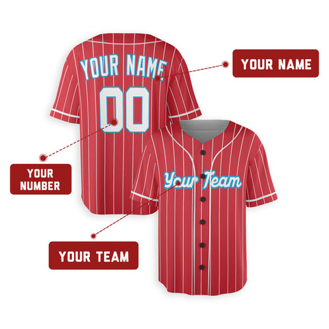 Personalized Miami FL Fan Red Baseball Jersey – City Style Custom Name & Number