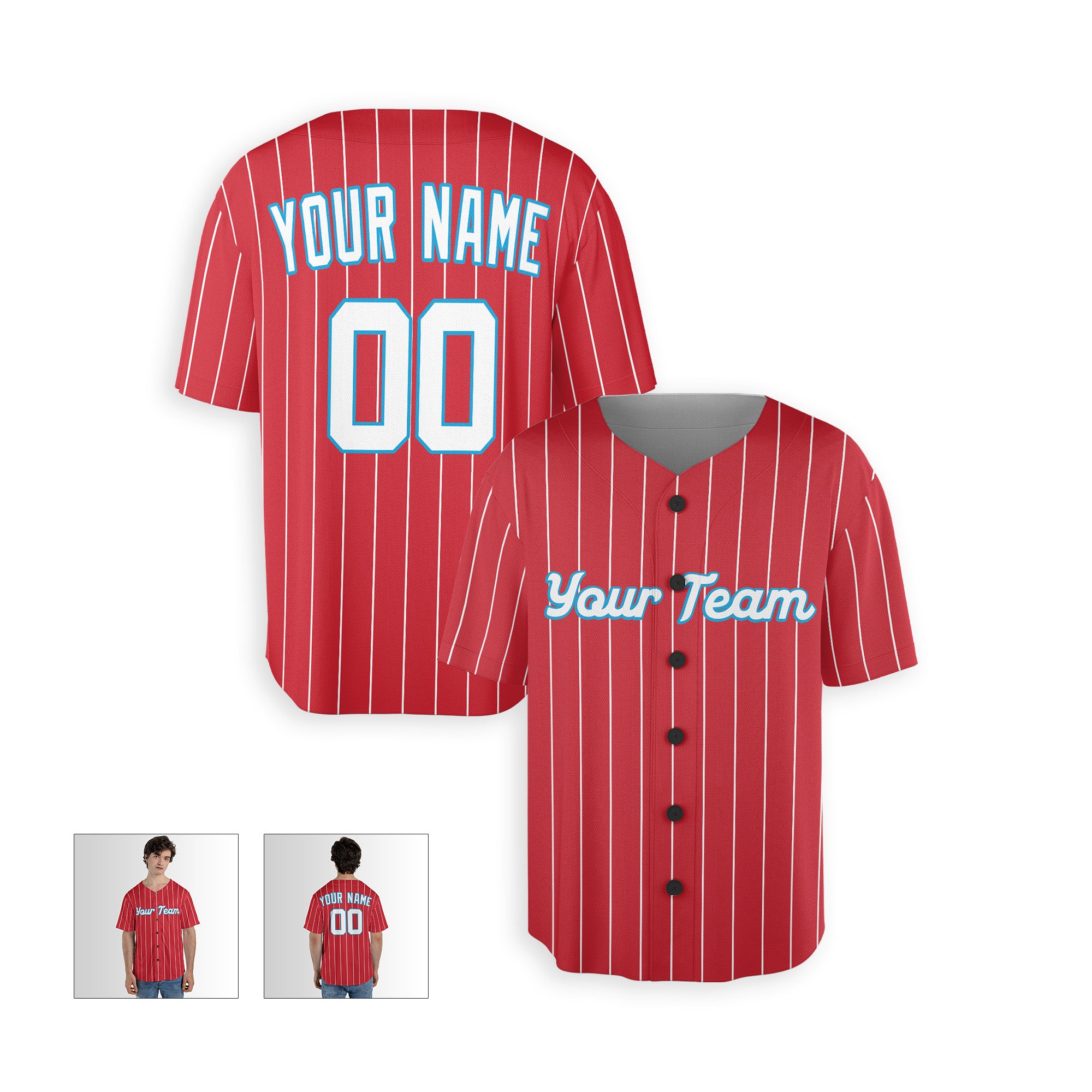 Personalized Miami FL Fan Red Baseball Jersey – City Style Custom Name & Number