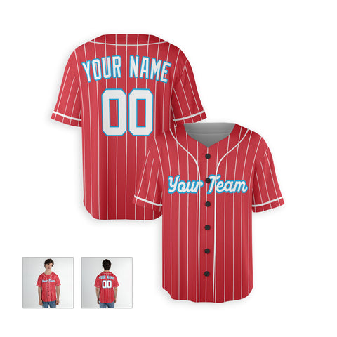 Personalized Miami FL Fan Red Baseball Jersey – City Style Custom Name & Number