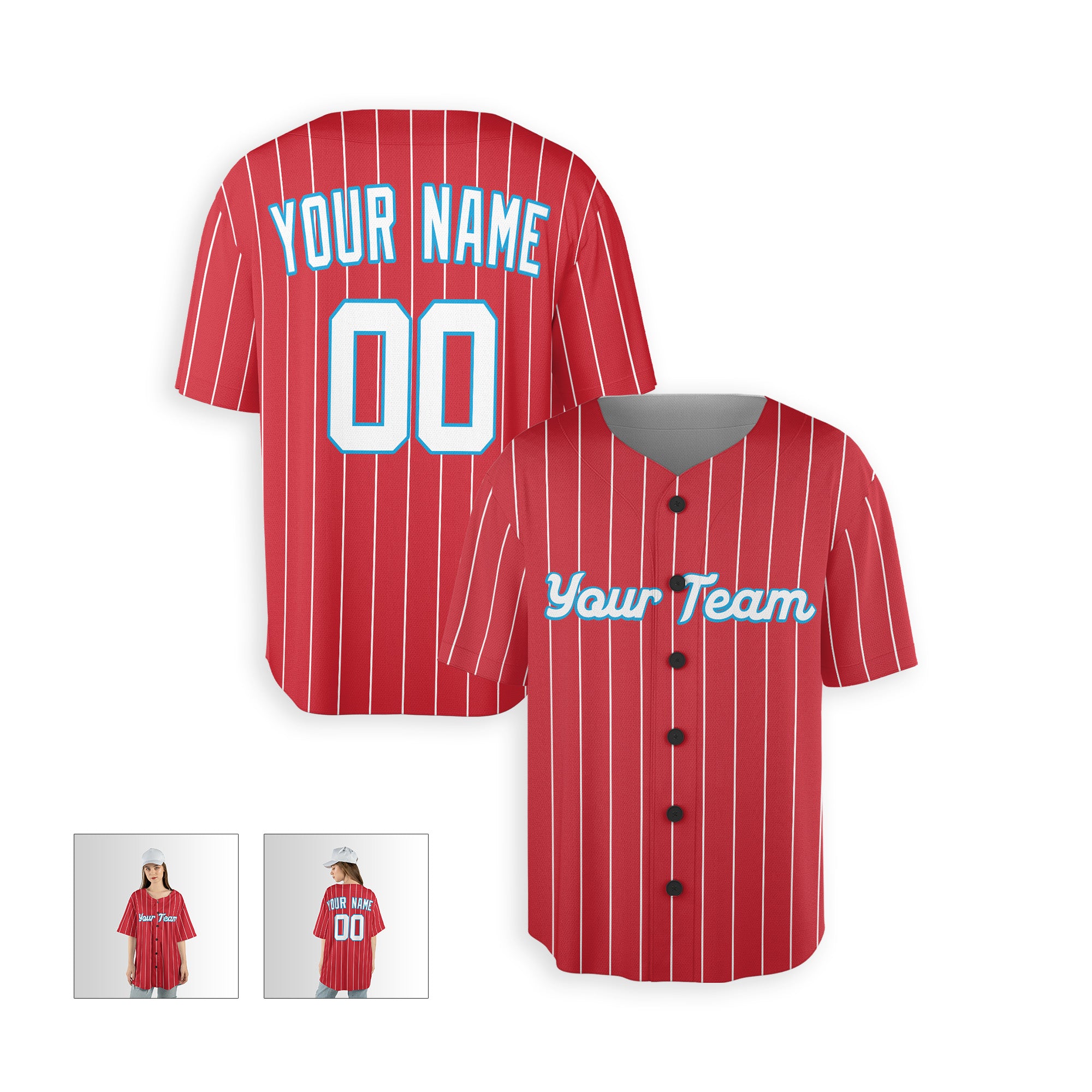 Personalized Miami FL Fan Red Baseball Jersey – City Style Custom Name & Number