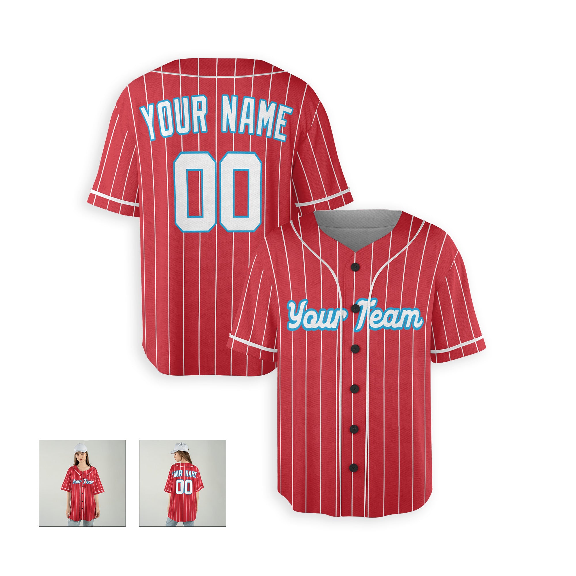 Personalized Miami FL Fan Red Baseball Jersey – City Style Custom Name & Number