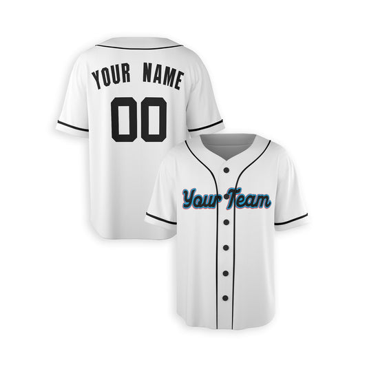 Personalized Miami FL Fan White Baseball Jersey – Home Style Custom Name & Number