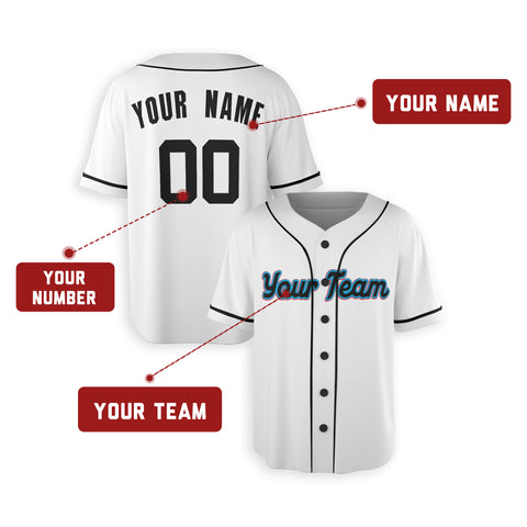 Personalized Miami FL Fan White Baseball Jersey – Home Style Custom Name & Number