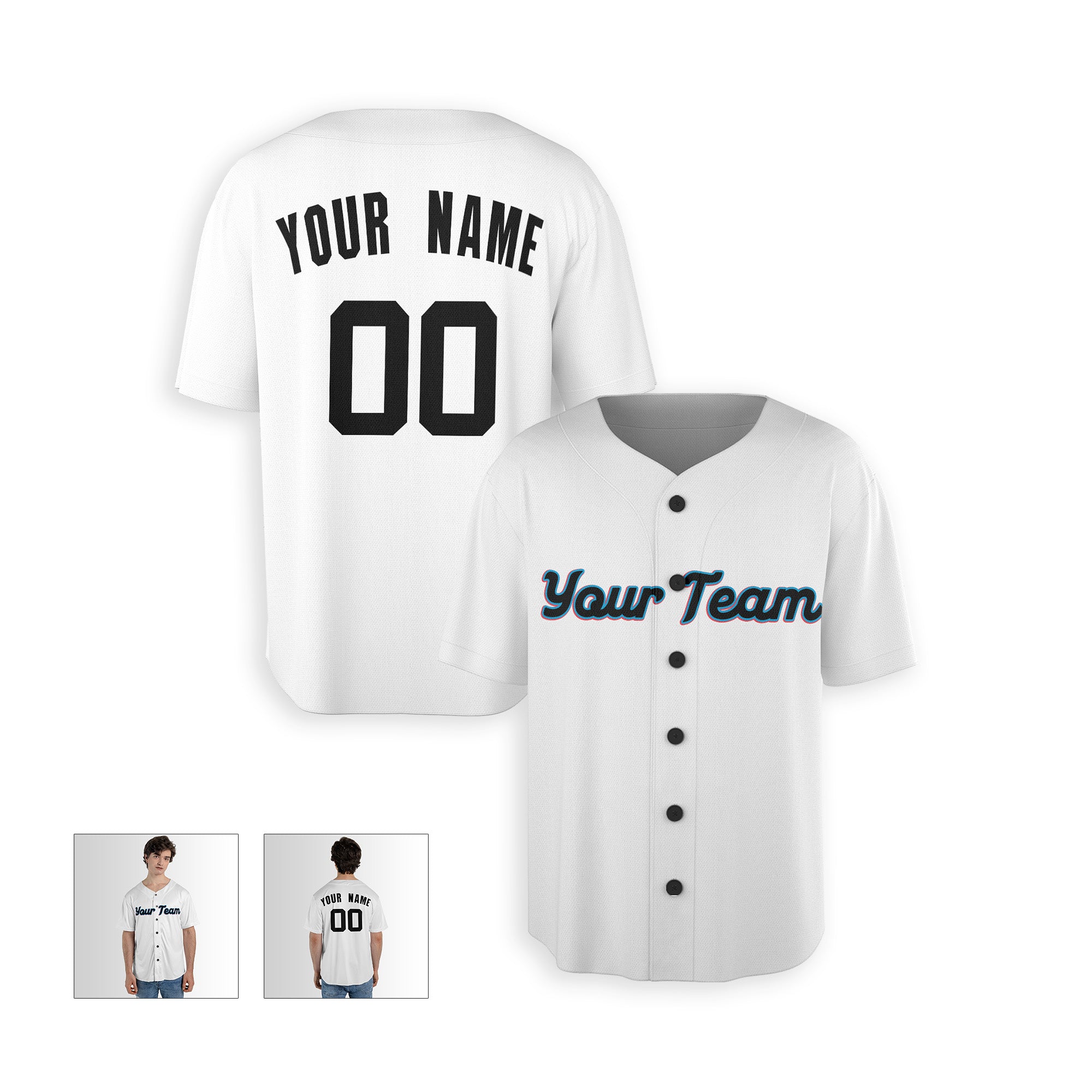 Personalized Miami FL Fan White Baseball Jersey – Home Style Custom Name & Number
