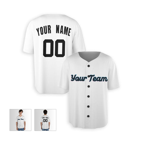 Personalized Miami FL Fan White Baseball Jersey – Home Style Custom Name & Number