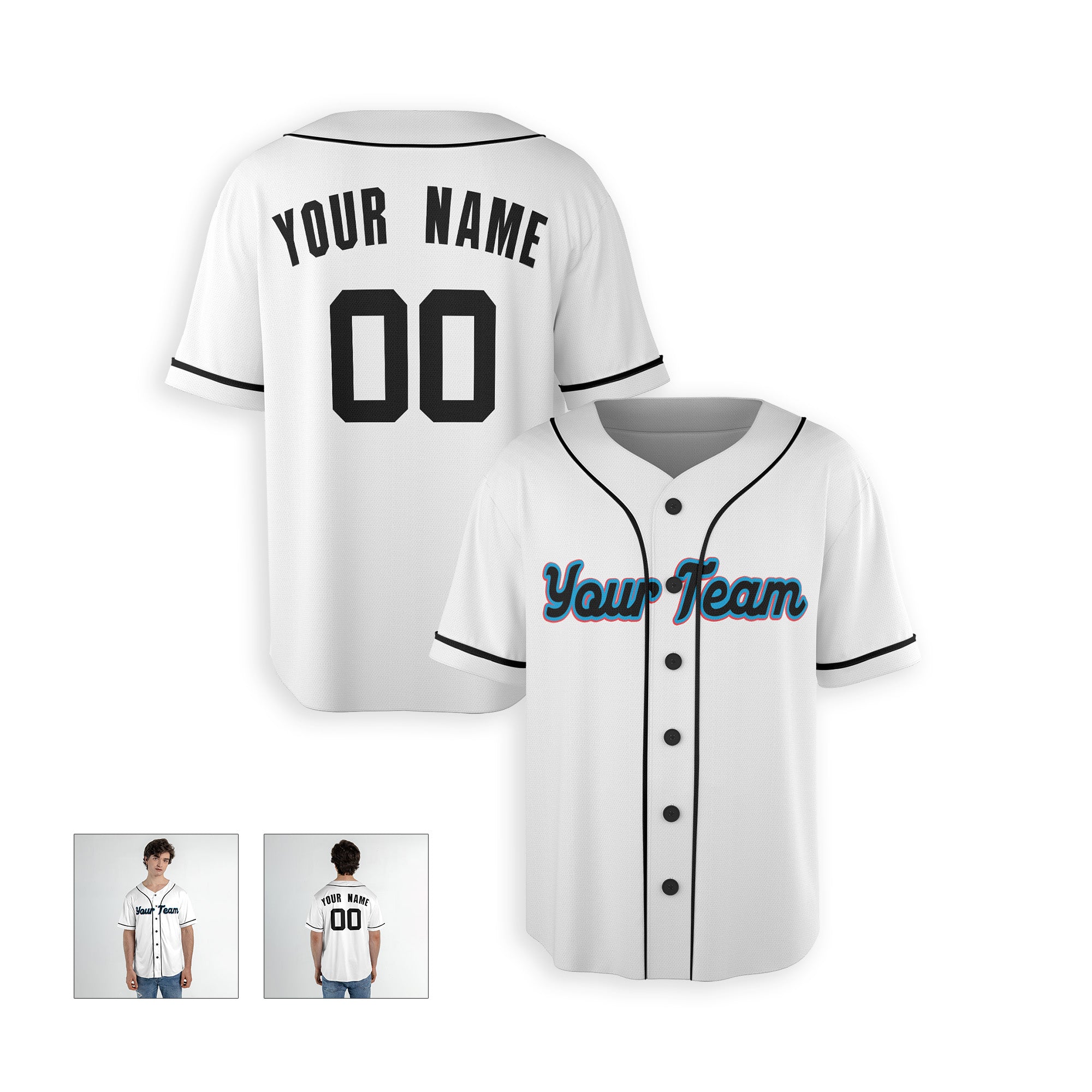 Personalized Miami FL Fan White Baseball Jersey – Home Style Custom Name & Number