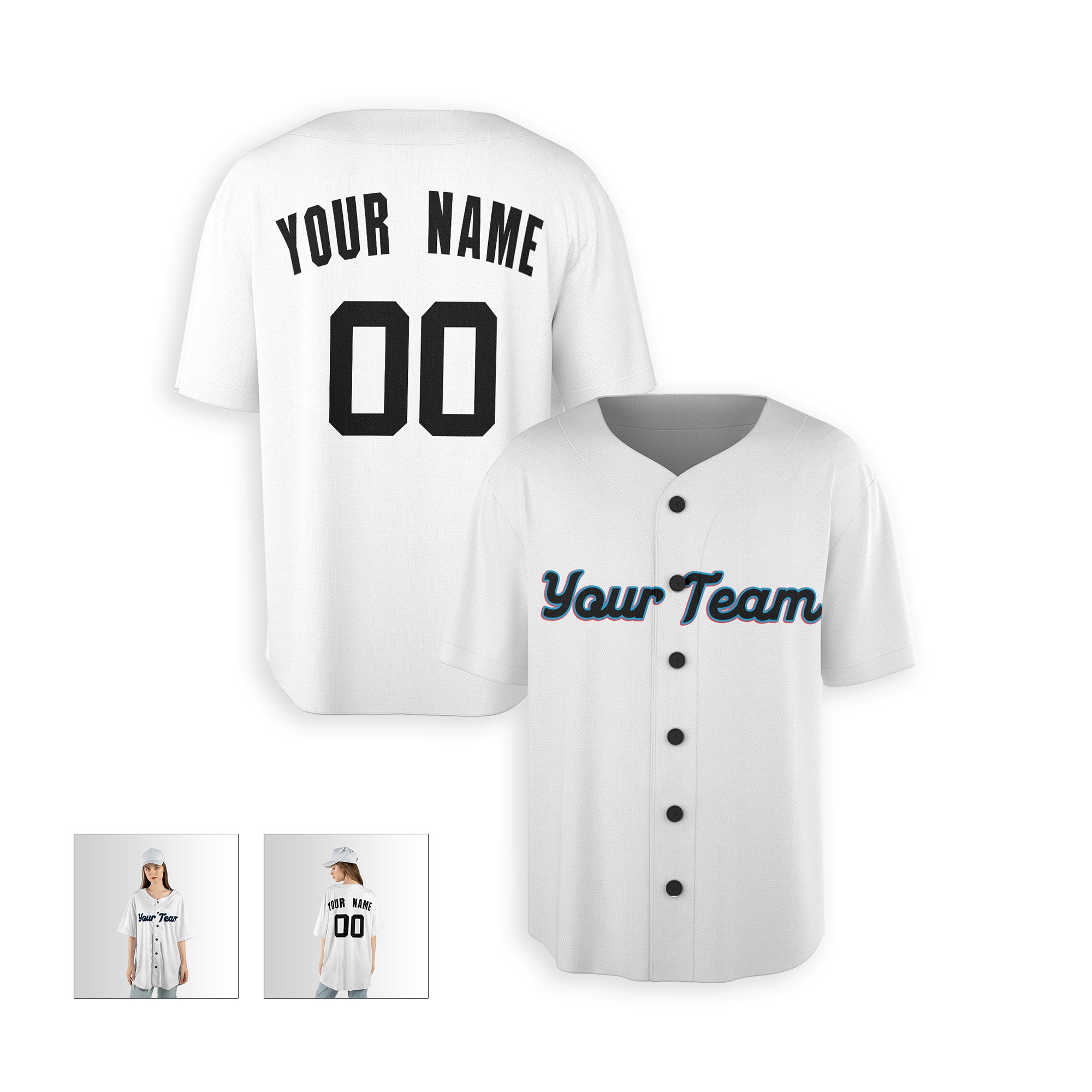 Personalized Miami FL Fan White Baseball Jersey – Home Style Custom Name & Number