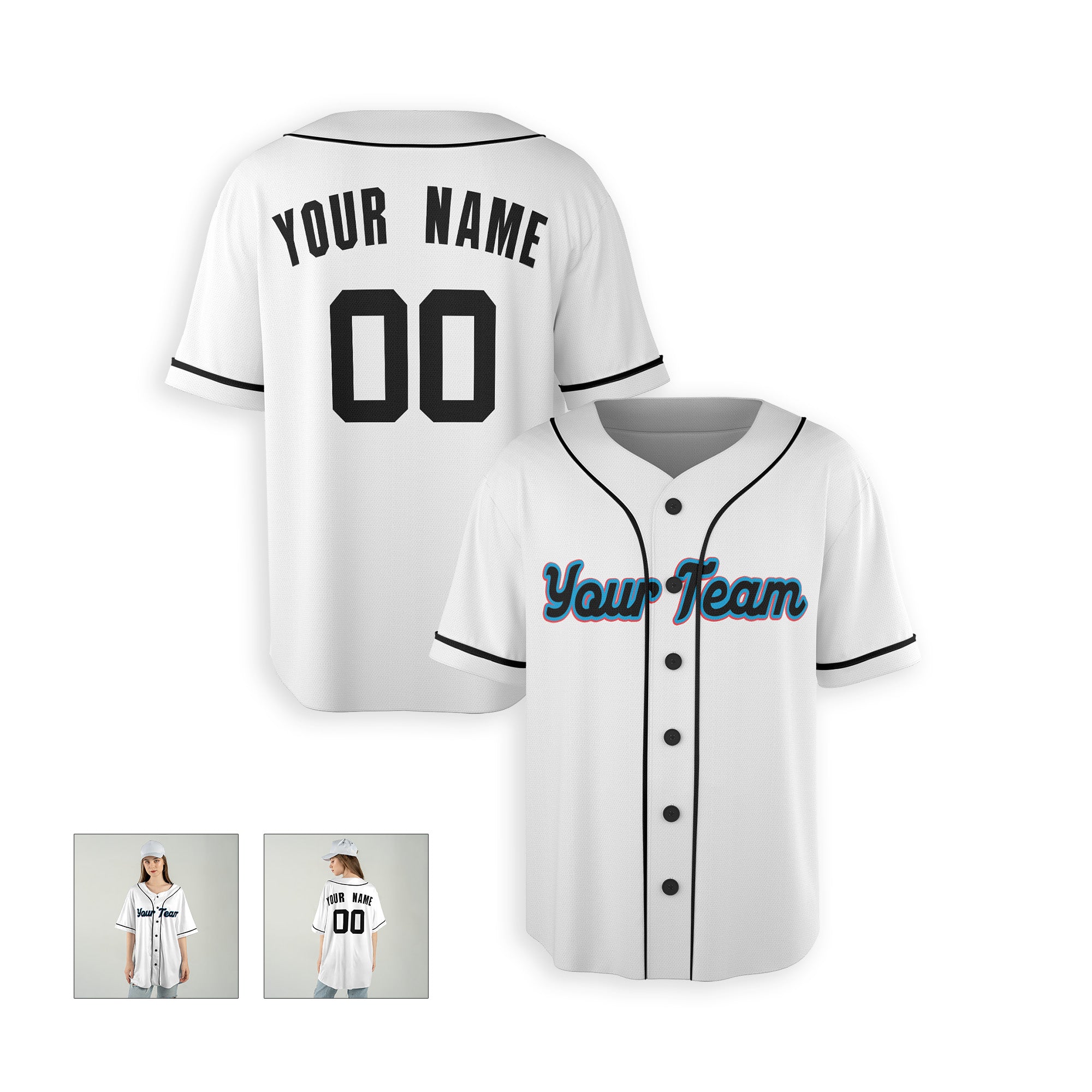 Personalized Miami FL Fan White Baseball Jersey – Home Style Custom Name & Number