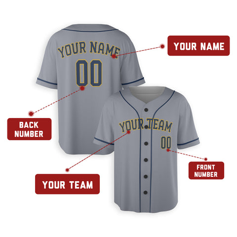 Personalized Milwaukee Fan Gray Baseball Jersey – Alternate Style Custom Name & Number
