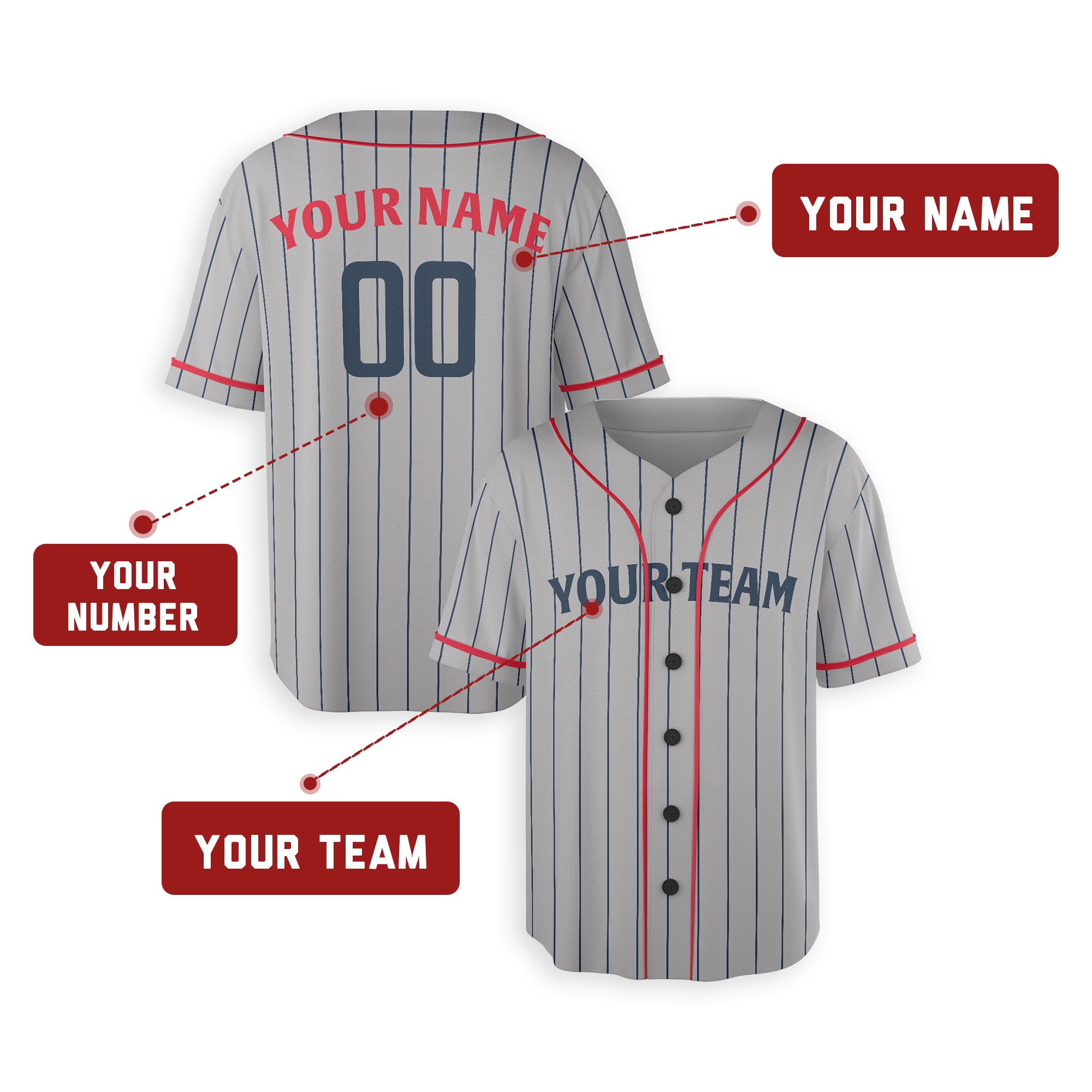Personalized Minnesota Fan Gray Baseball Jersey – Road Style Custom Name & Number