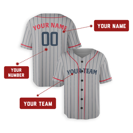 Personalized Minnesota Fan Gray Baseball Jersey – Road Style Custom Name & Number