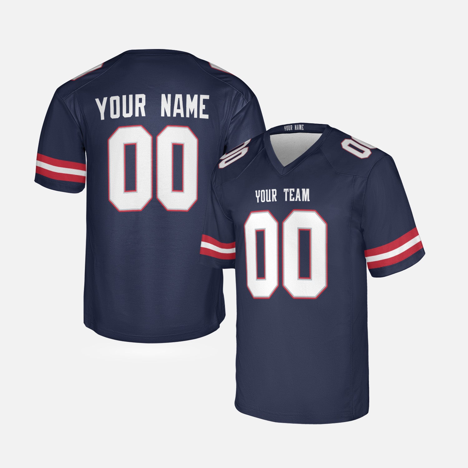 Personalized New England Fan Navy Football Jersey – Alternate Style Custom Name & Number