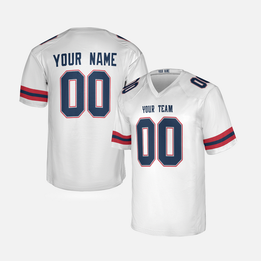 Personalized New England Fan White Football Jersey – Alternate Style Custom Name & Number