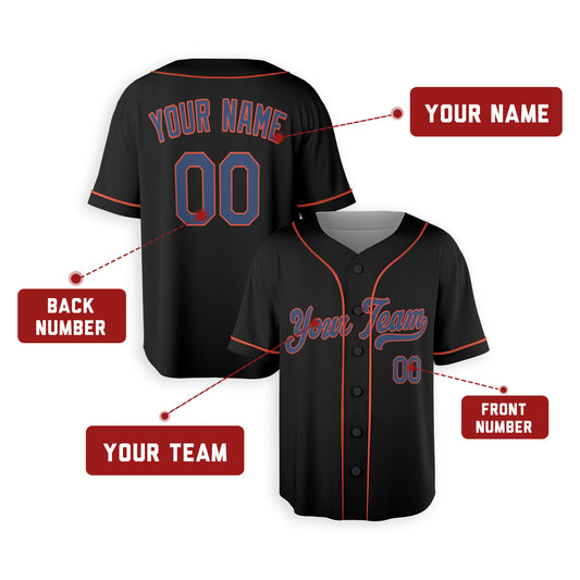 Personalized Queens NY Fan Black Baseball Jersey – Alternate Style Custom Name & Number
