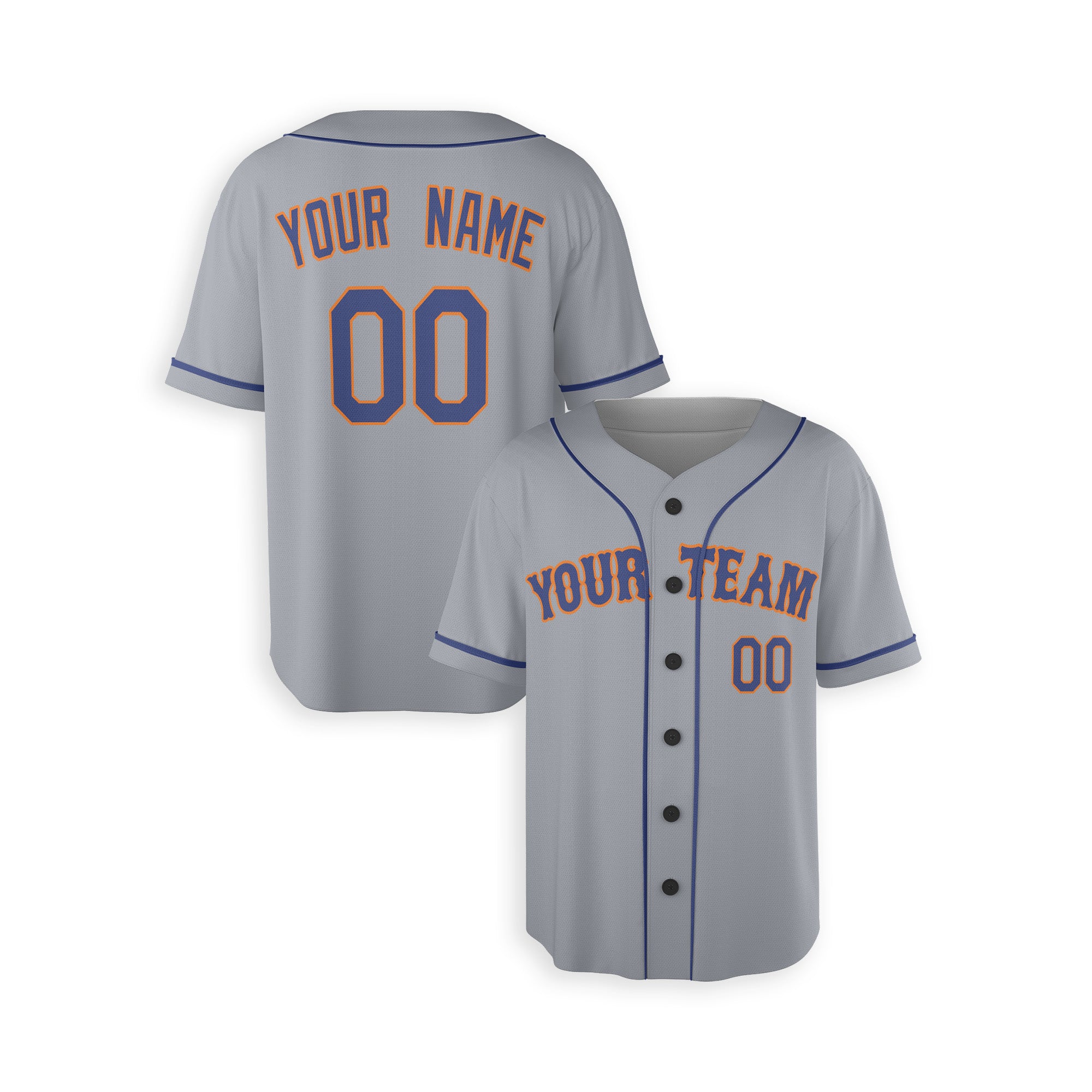 Personalized Queens NY Fan Gray Baseball Jersey – Away Style Custom Name & Number