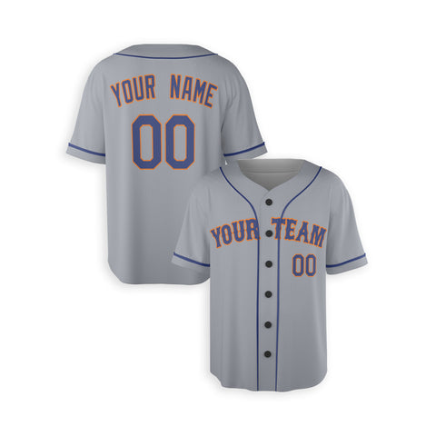 Personalized Queens NY Fan Gray Baseball Jersey – Away Style Custom Name & Number