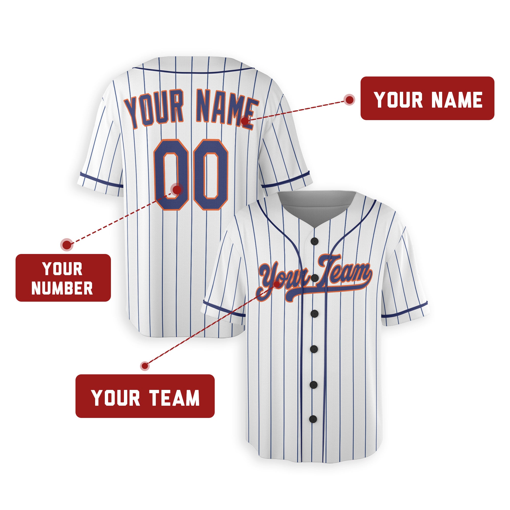Personalized Queens NY Fan White Baseball Jersey – Home Style Custom Name & Number
