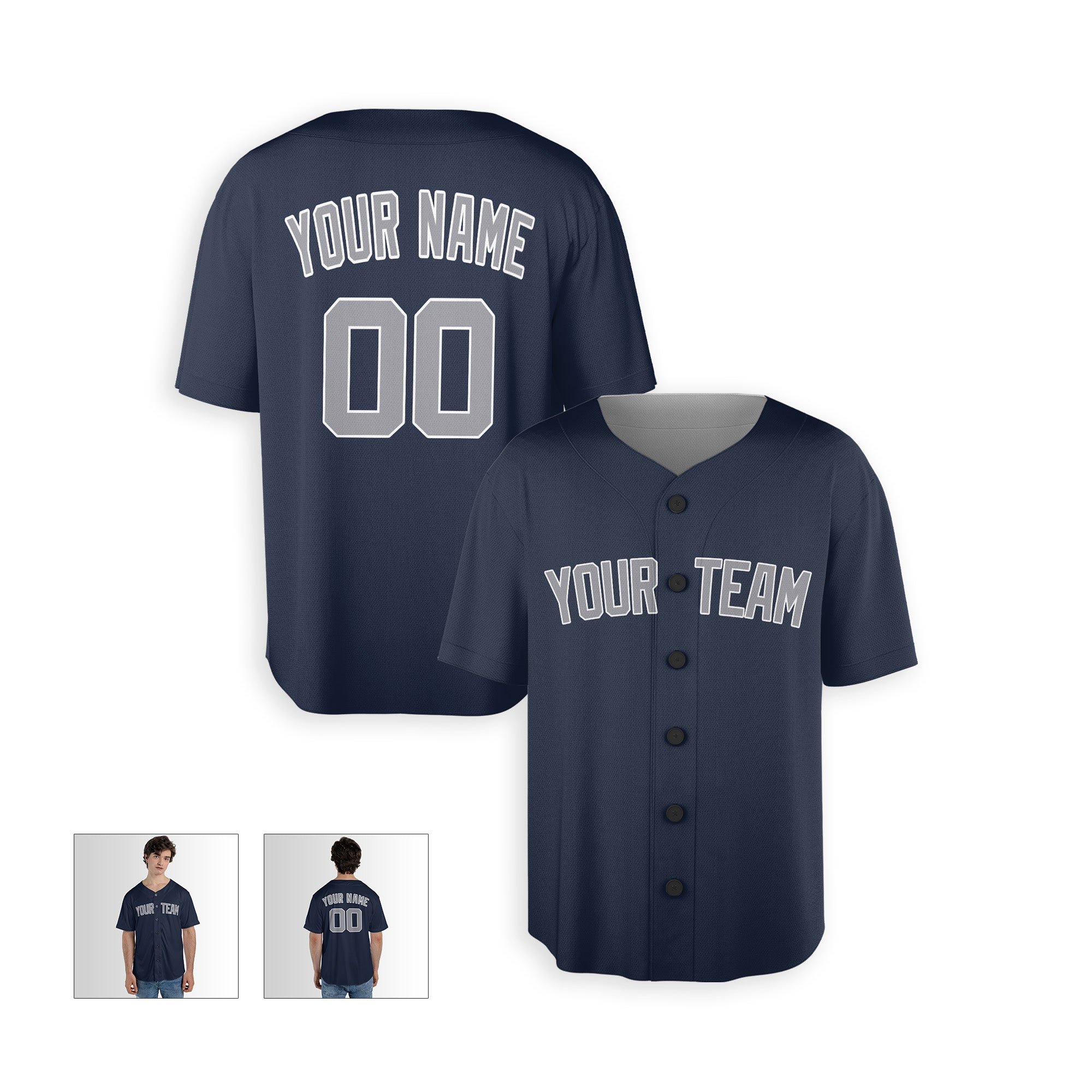 Personalized New York Fan Navy Baseball Jersey – Alternate Style Custom Name & Number