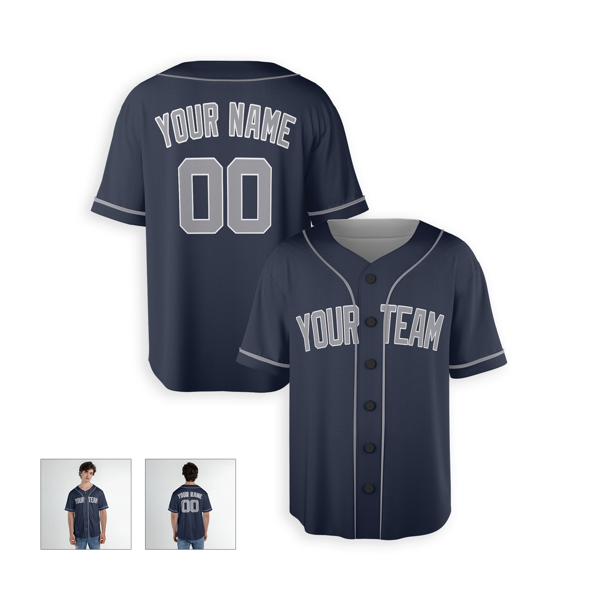 Personalized New York Fan Navy Baseball Jersey – Alternate Style Custom Name & Number