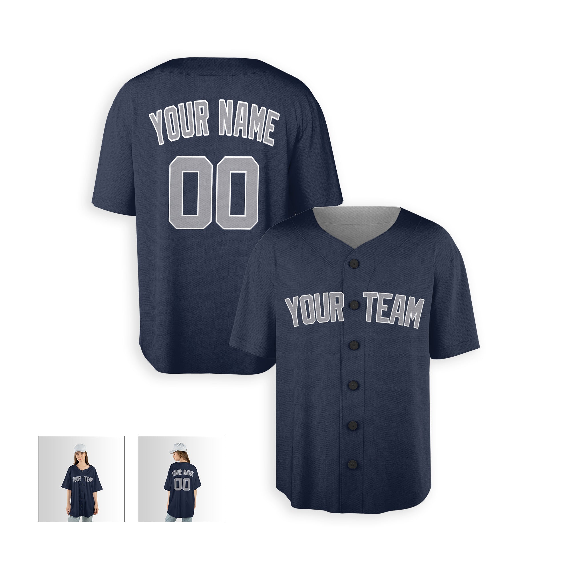 Personalized New York Fan Navy Baseball Jersey – Alternate Style Custom Name & Number