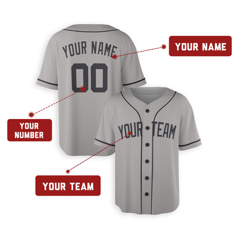 Personalized New York Fan Gray Baseball Jersey – Away Style Custom Name & Number