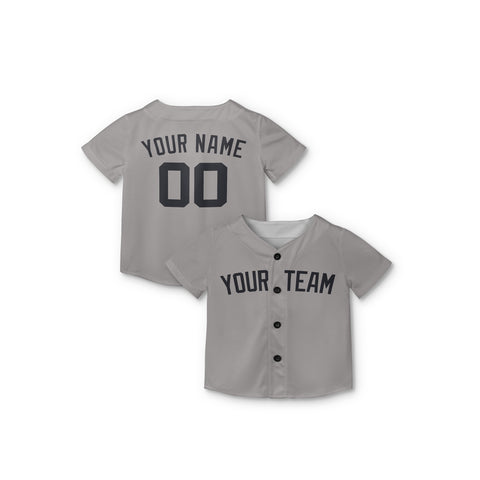 Personalized New York Fan Gray Baseball Jersey – Away Style Custom Name & Number