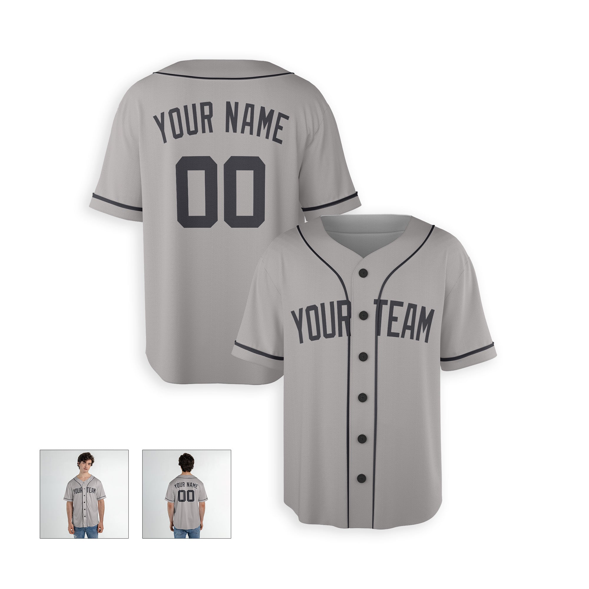 Personalized New York Fan Gray Baseball Jersey – Away Style Custom Name & Number